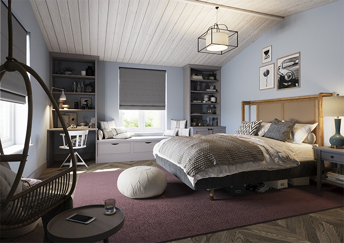 Shima Faux Silk, Slate - Roman Blind - Image 6
